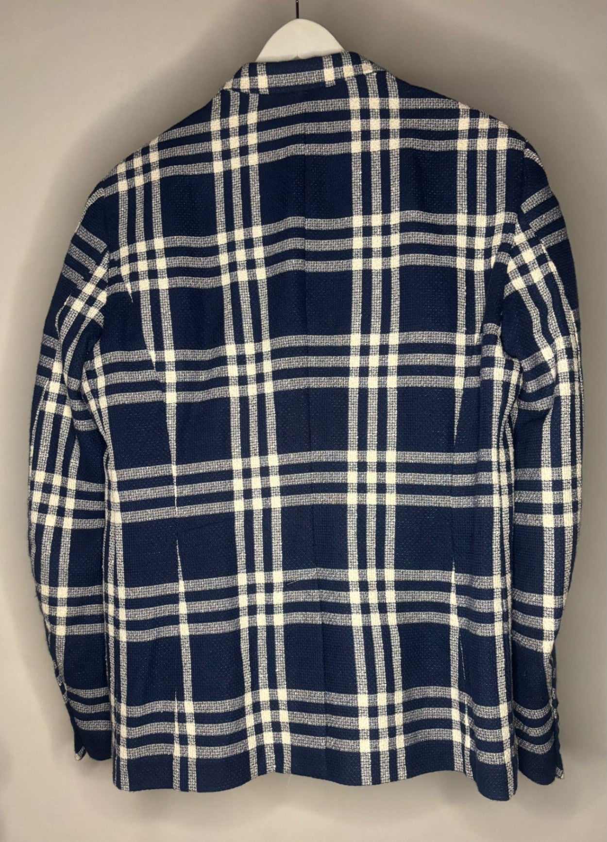 Xagon Man made in italy Sakko 50 Blau mit kariertem Muster